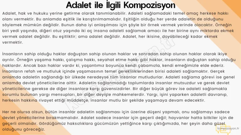 Adalet ile İlgili Kompozisyon