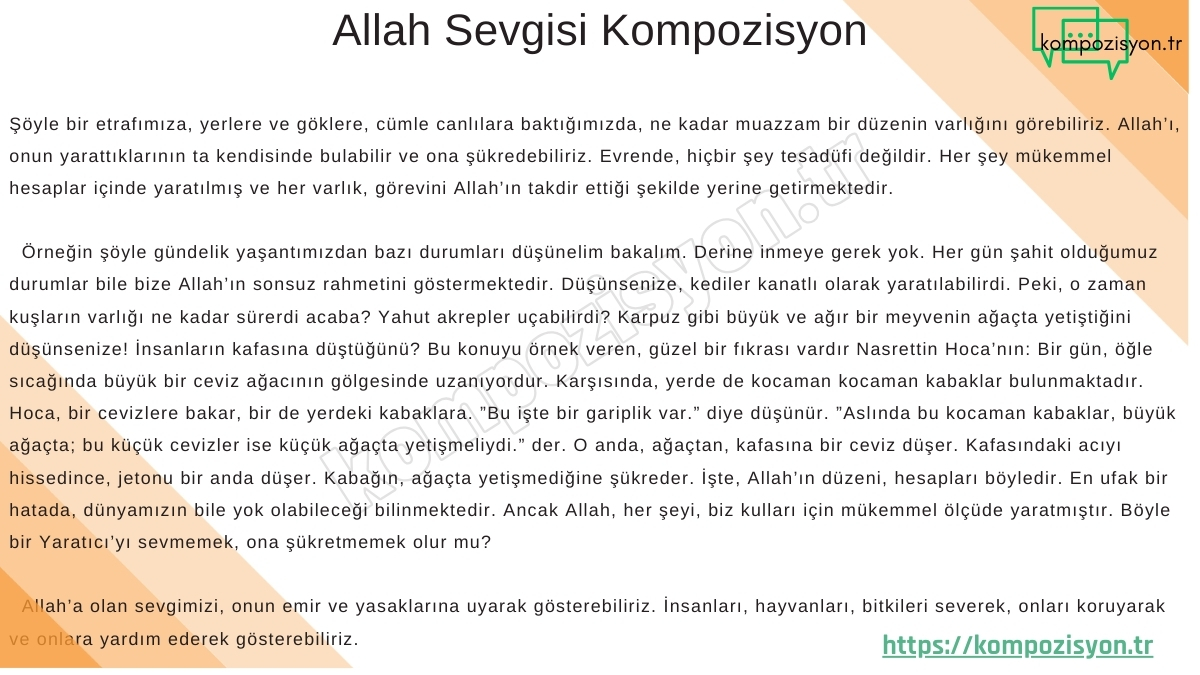Allah Sevgisi Kompozisyon