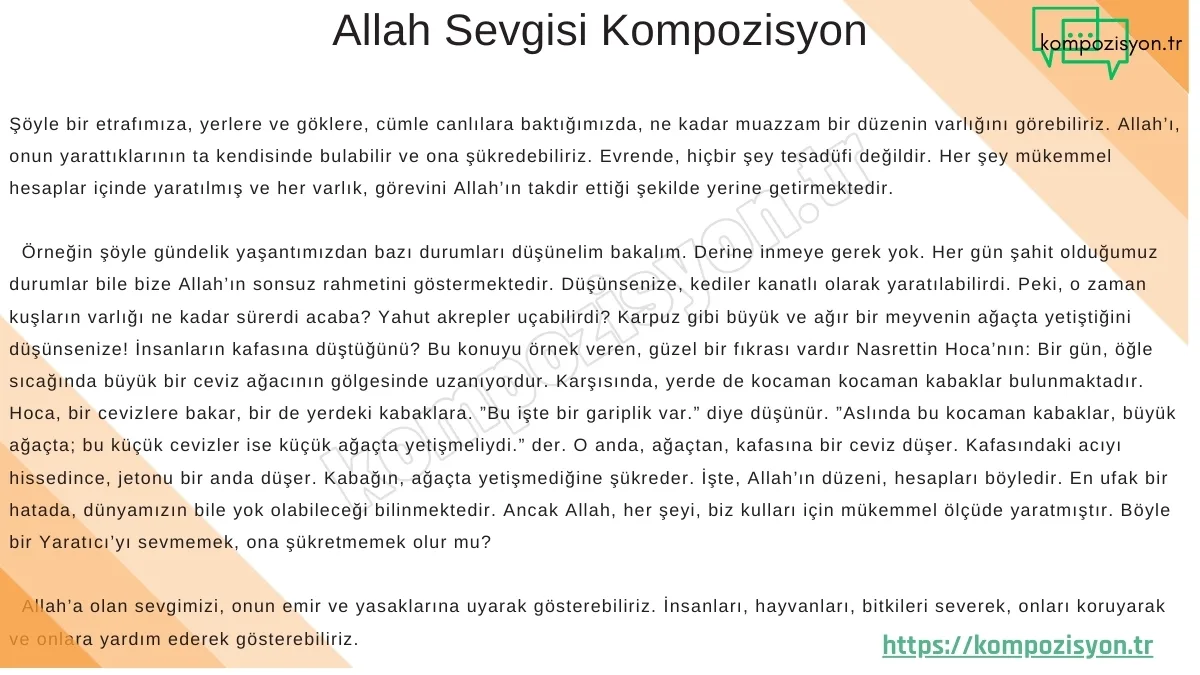 Allah Sevgisi Kompozisyon