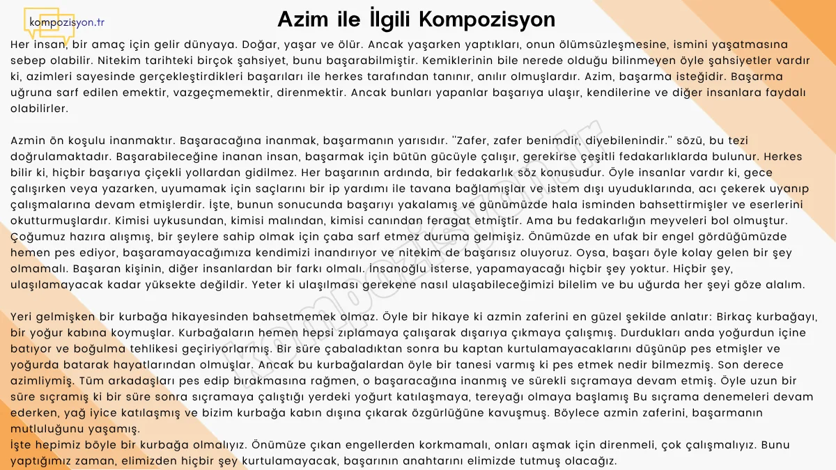 Azim İle İlgili Kompozisyon