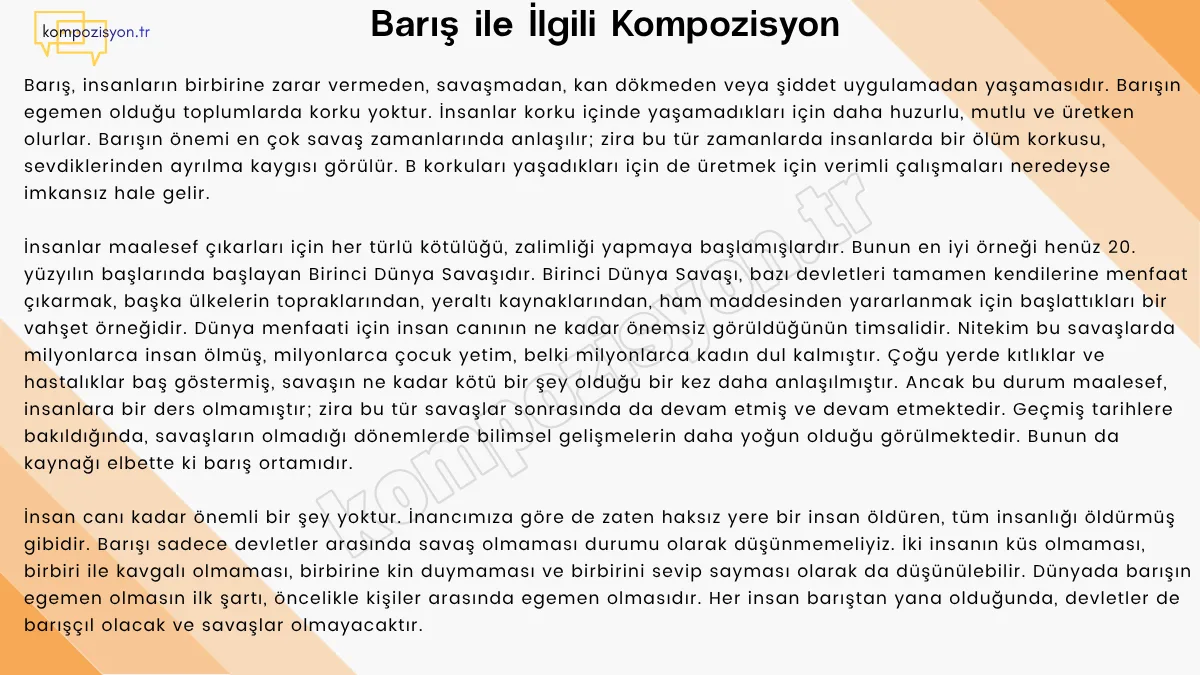 Baris İle İlgili Kompozisyon