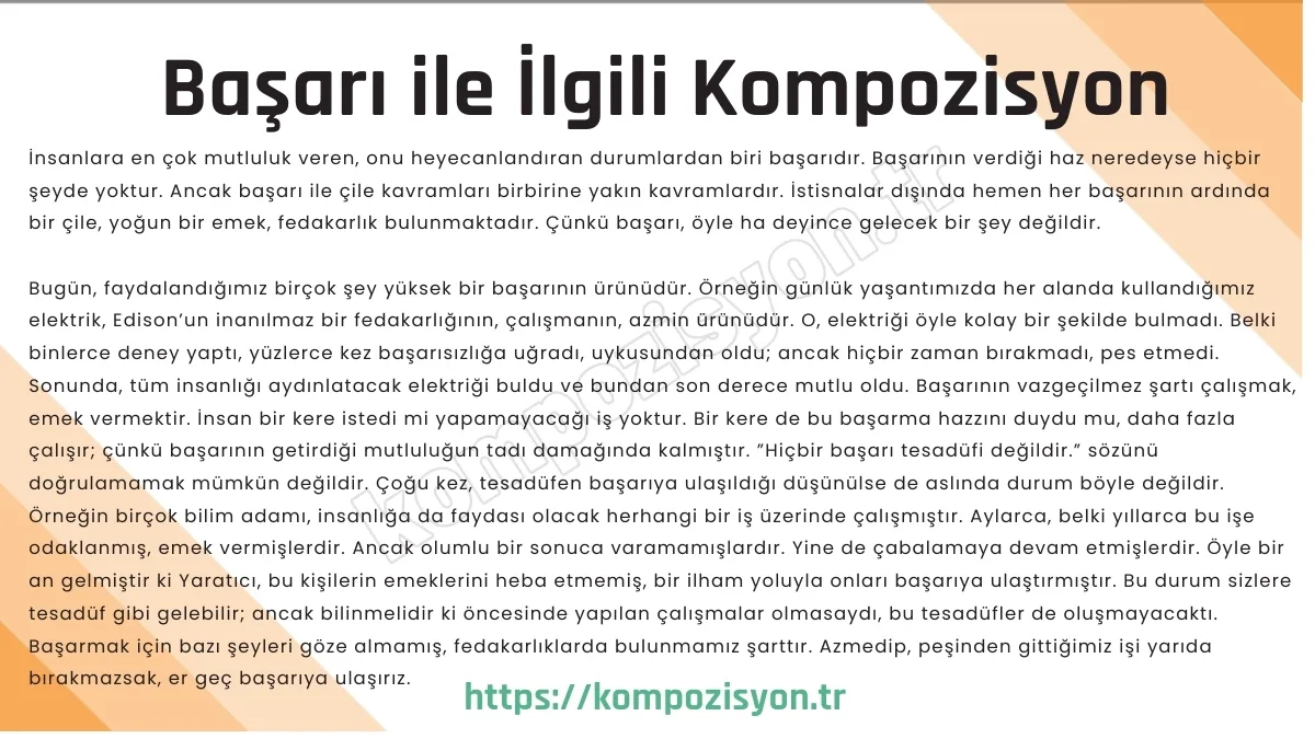 basari ile ilgili kompozisyon