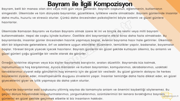 Bayram ile İlgili Kompozisyon