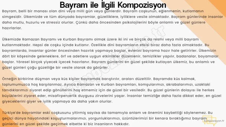 Bayram ile İlgili Kompozisyon