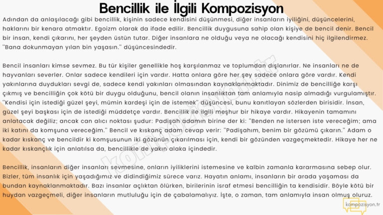 bencillik ile ilgili kompozisyon