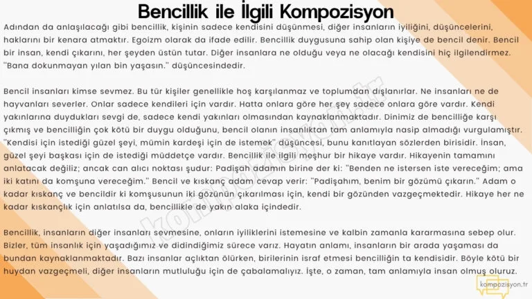 bencillik ile ilgili kompozisyon