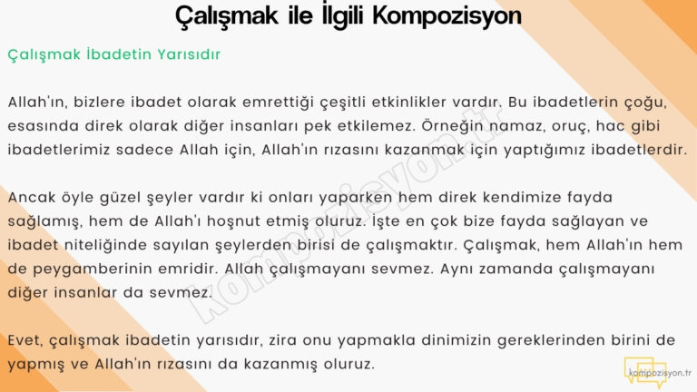 Çalışmak ile İlgili Kompozisyon