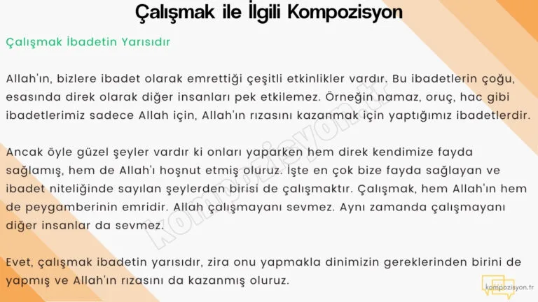 Çalışmak ile İlgili Kompozisyon