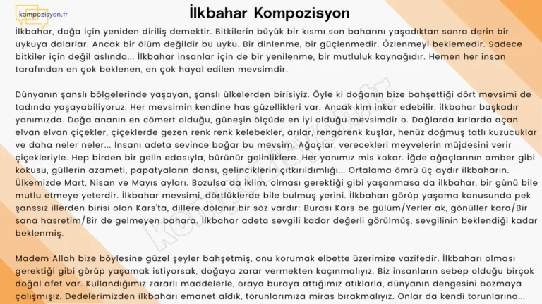 İlkbahar ile İlgili Kompozisyon