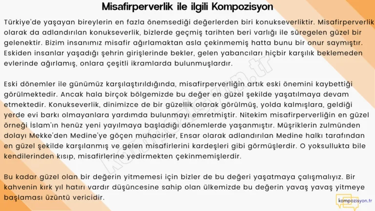 misafirperverlik ile ilgili kompozisyon