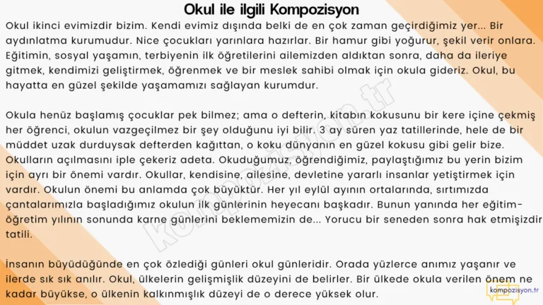 Okul ile İlgili Kompozisyon