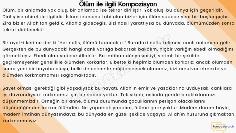 Ölüm ile İlgili Kompozisyon