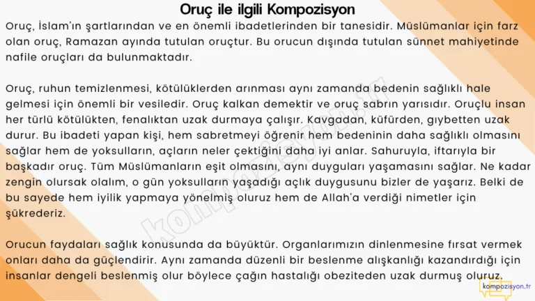 Oruç ile İlgili Kompozisyon
