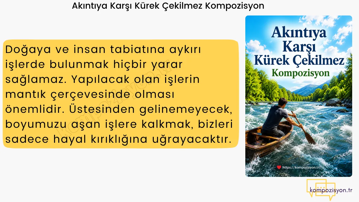 Akıntıya Karşı Kürek Çekilmez Açıklaması Kompozisyon