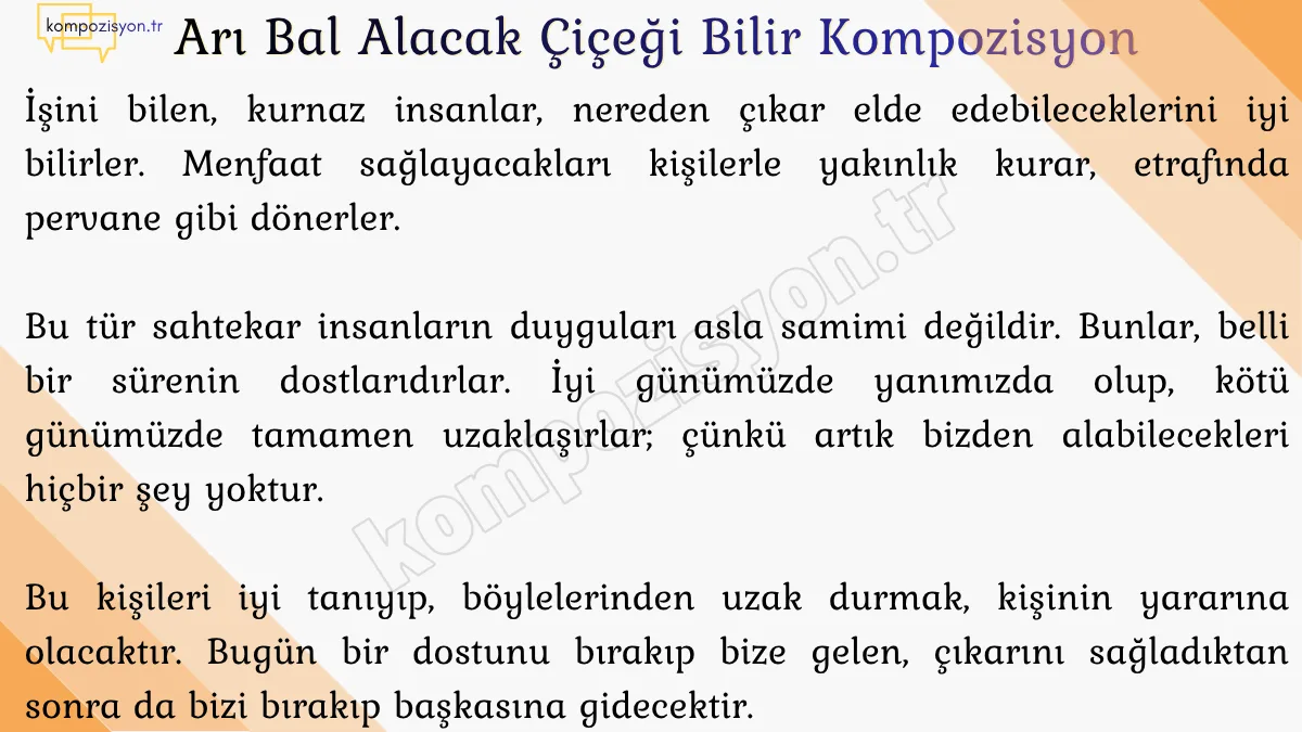Ari Bal Alacak Cicegi Bilir Kompozisyon