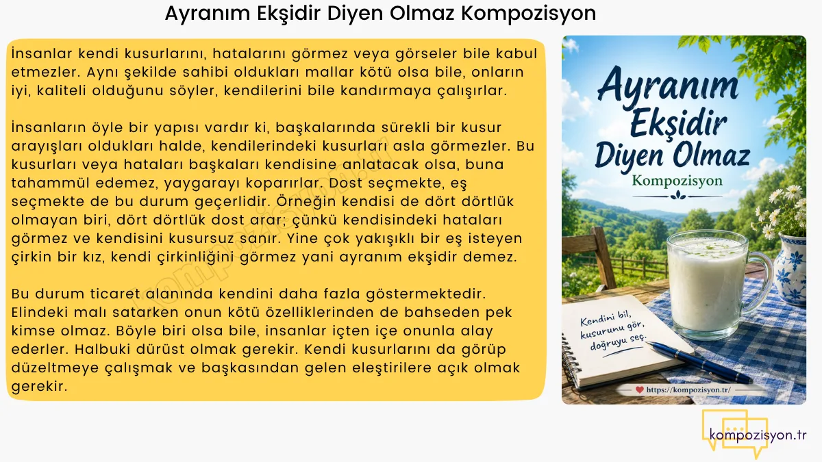 Ayranim Eksidir Diyen Olmaz Kompozisyon
