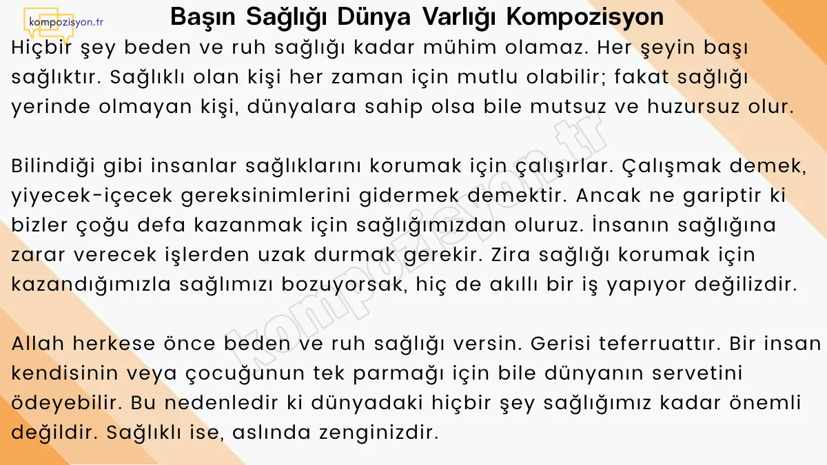 Basin Sagligi Dunya Varligi Kompozisyon
