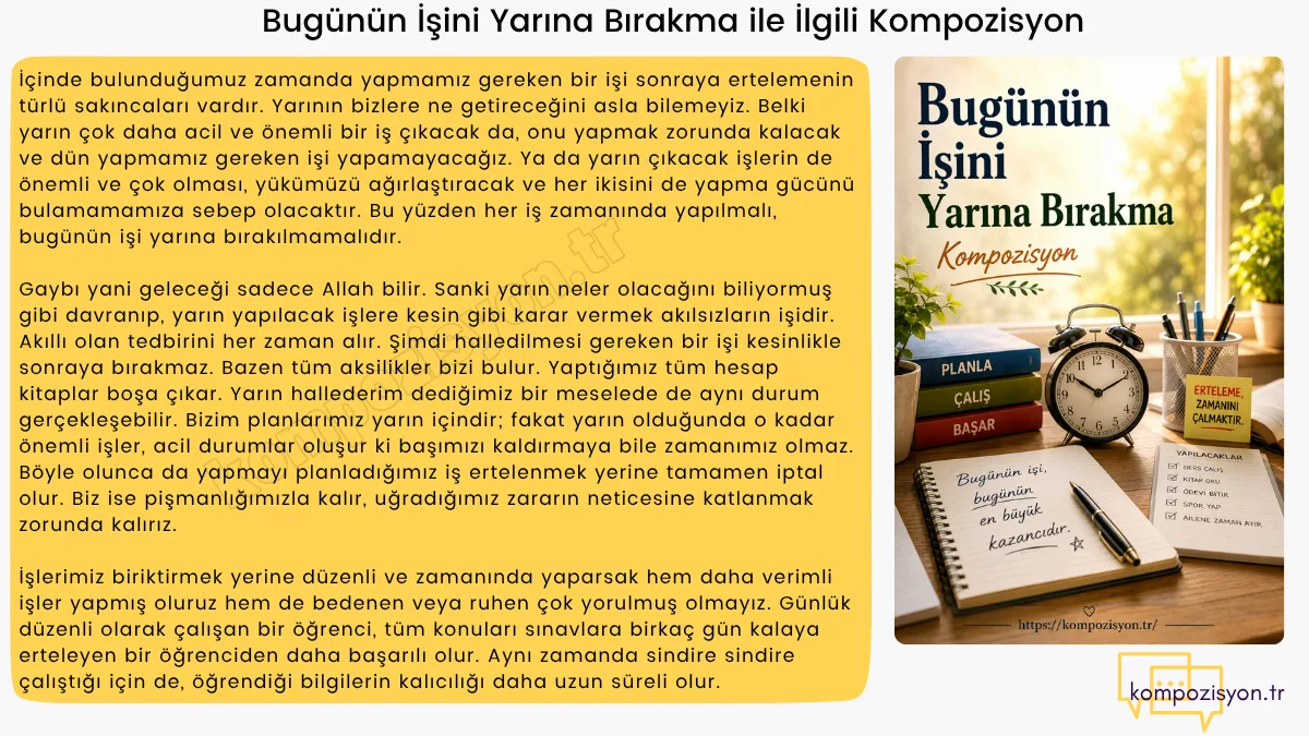 Bugunun İsini Yarina Birakma İle İlgili Kompozisyon