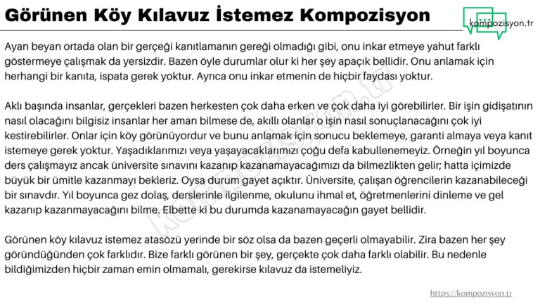 gorunen koy kilavuz istemez kompozisyon