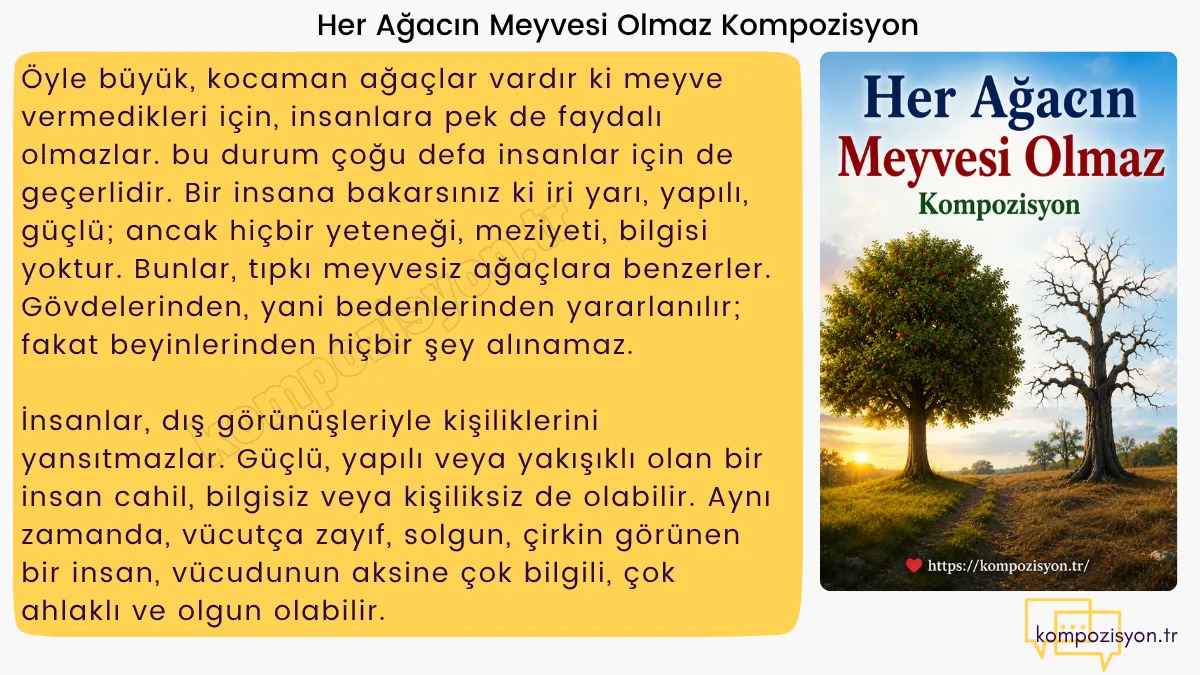 Her Agacin Meyvesi Olmaz Kompozisyon