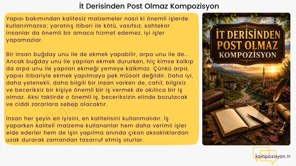 İt Derisinden Post Olmaz Kompozisyon