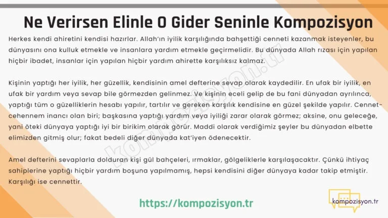 Ne Verirsen Elinle O Gelir Seninle Kompozisyon