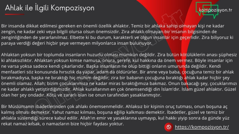 ahlak ile ilgili kompozisyon