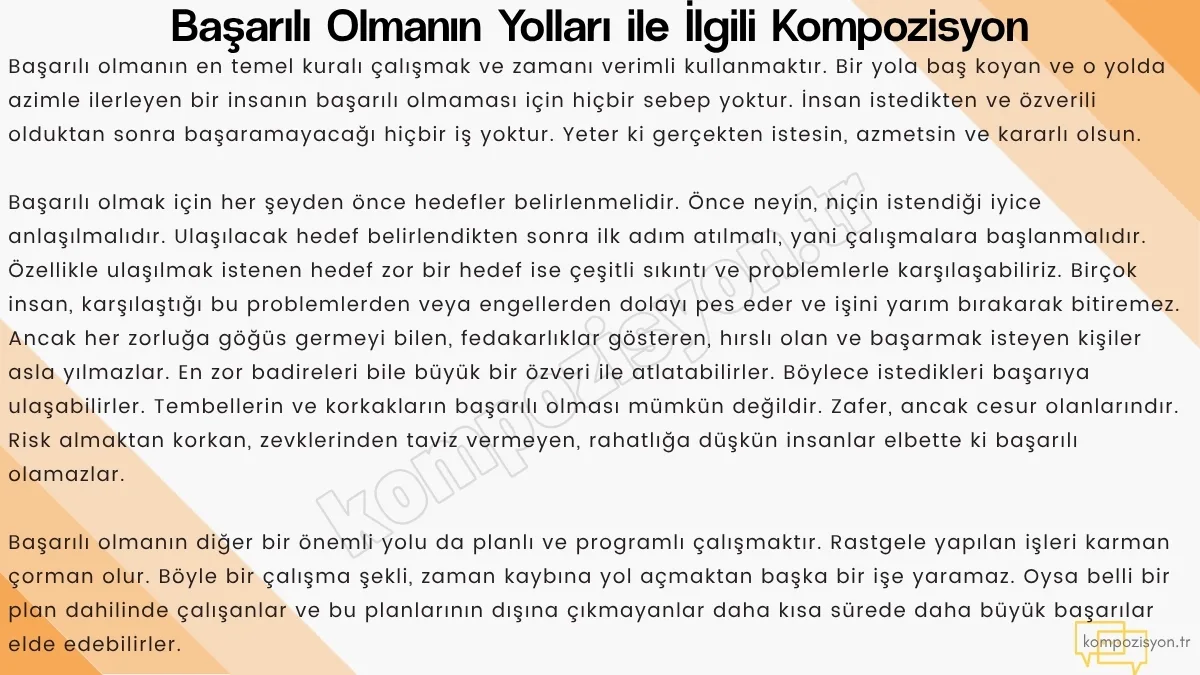 basarili olmanin yollari ile ilgili kompozisyon basarili olmanin yollari ile ilgili kompozisyon