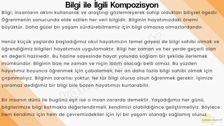 Bilgi ile İlgili Kompozisyon