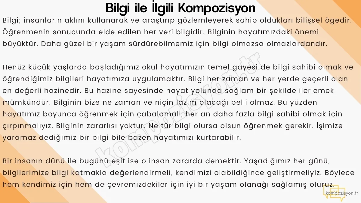 Bilgi ile İlgili Kompozisyon