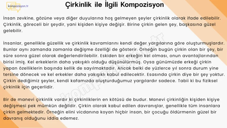 Cirkinlik İle İlgili Kompozisyon