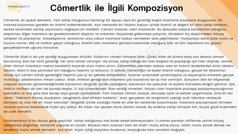 Comertlik İle İlgili Kompozisyon
