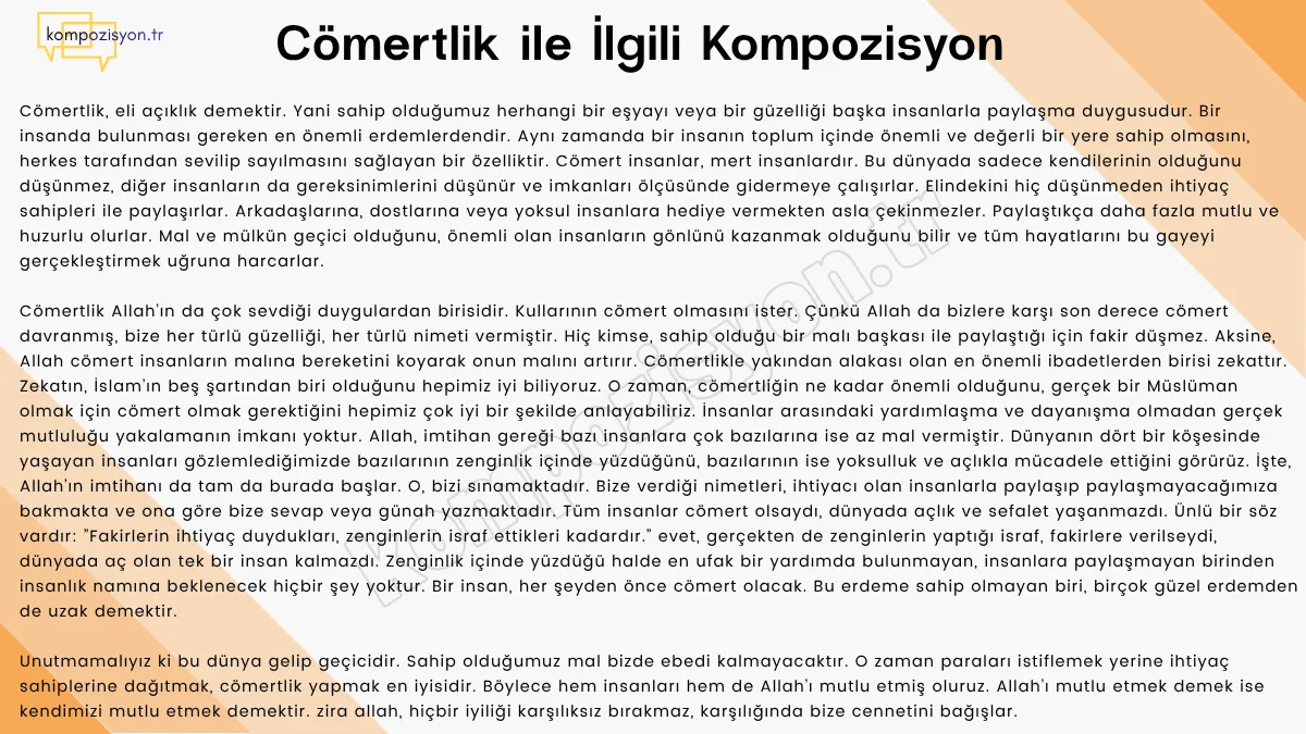 Comertlik İle İlgili Kompozisyon