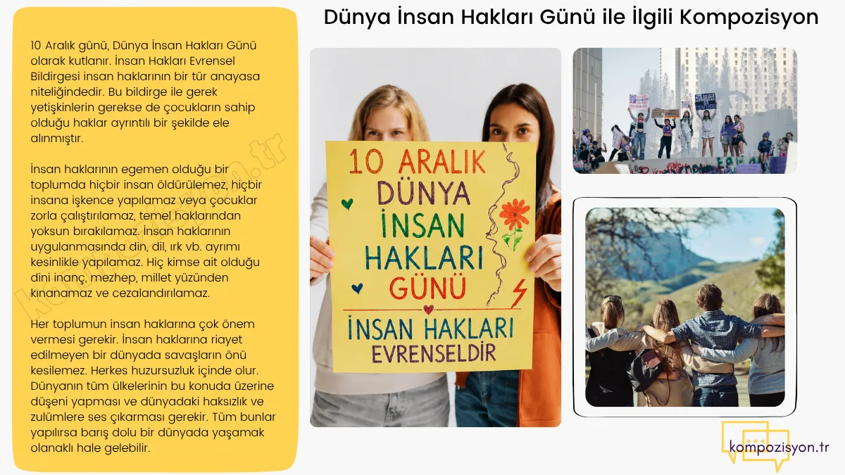 Dunya İnsan Haklari Gunu İle İlgili Kompozisyon