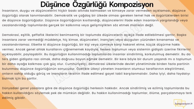 dusunce ozgurlugu ile ilgili kompozisyon