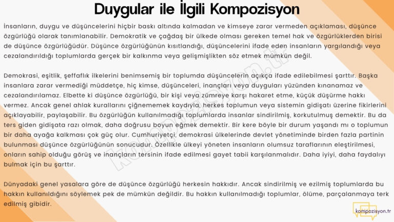 duygular ile ilgili kompozisyon