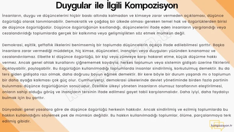 duygular ile ilgili kompozisyon
