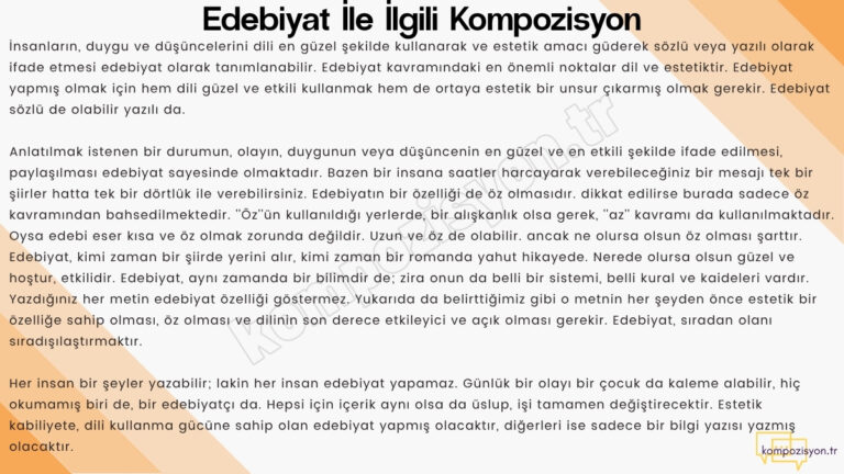 edebiyat ile ilgili kompozisyon