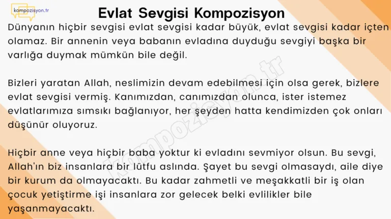 Evlat Sevgisi İle İlgili Kompozisyon