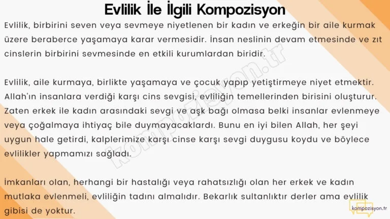 evlilik ile ilgili kompozisyon