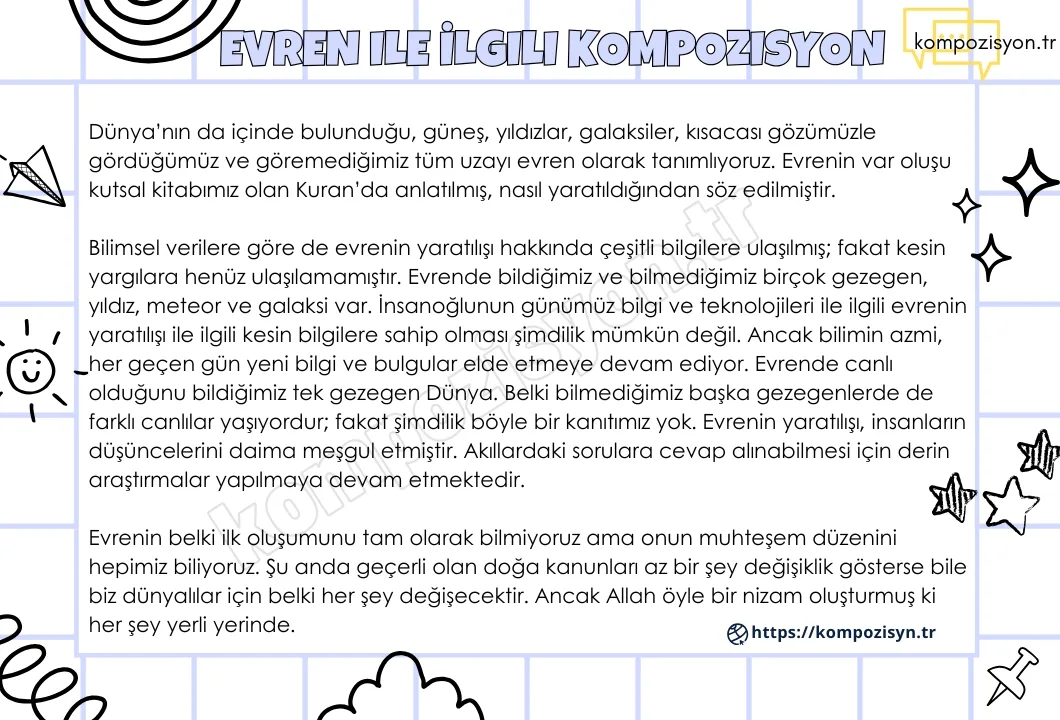 evren ile ilgili kompozisyon