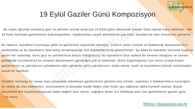 gaziler gunu ile ilgili kompozisyon