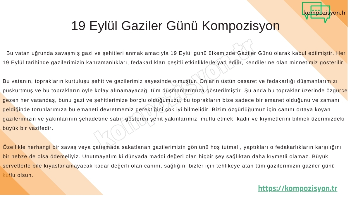 gaziler gunu ile ilgili kompozisyon