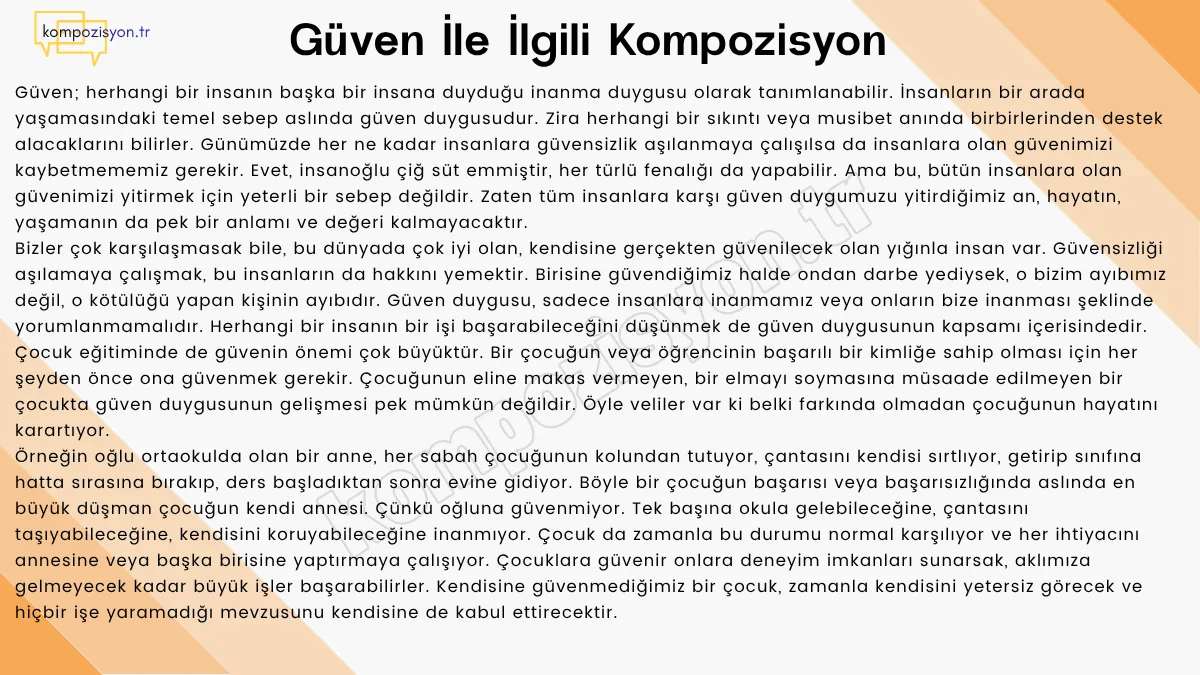 Guven İle İlgili Kompozisyon