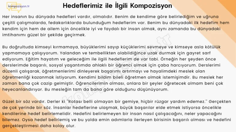 Hedeflerimiz İle İlgili Kompozisyon