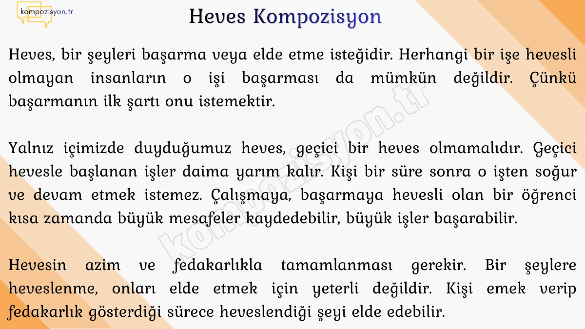 Heves İle İlgili Kompozisyon