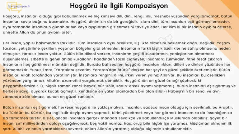 Hosgoru İle İlgili Kompozisyon