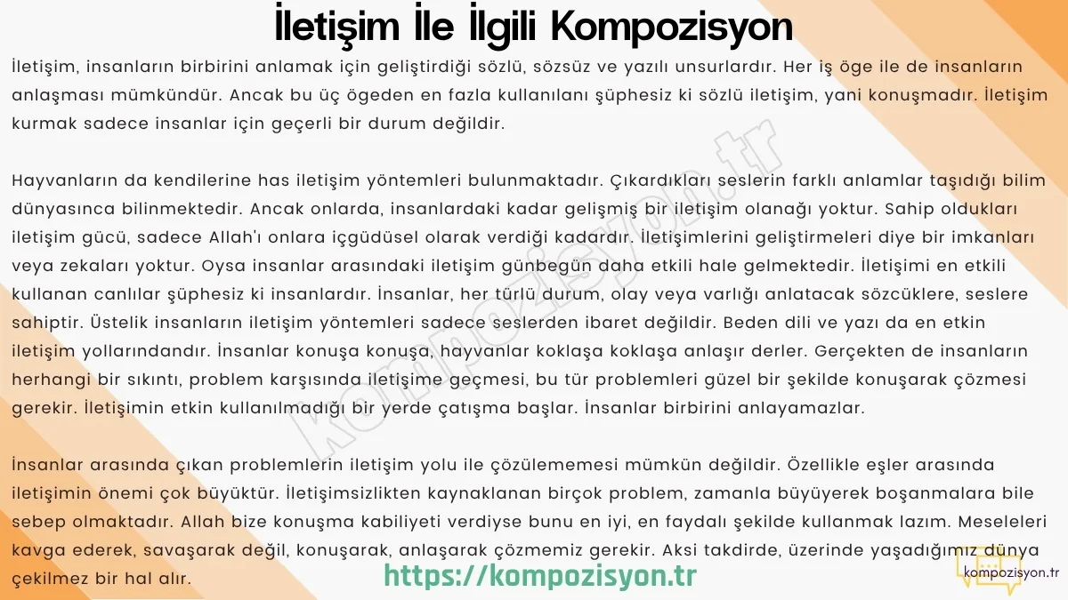 İletişim ile İlgili Kompozisyon