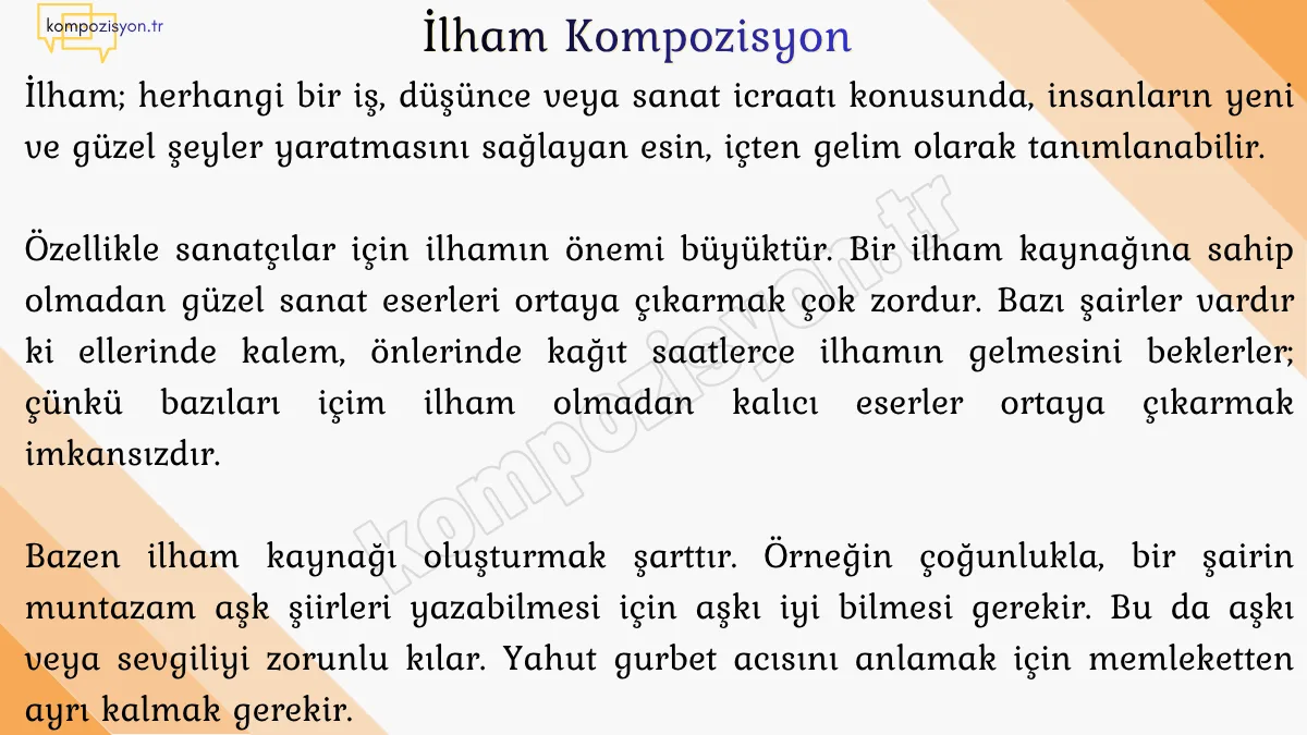 İlham İle İlgili Kompozisyon