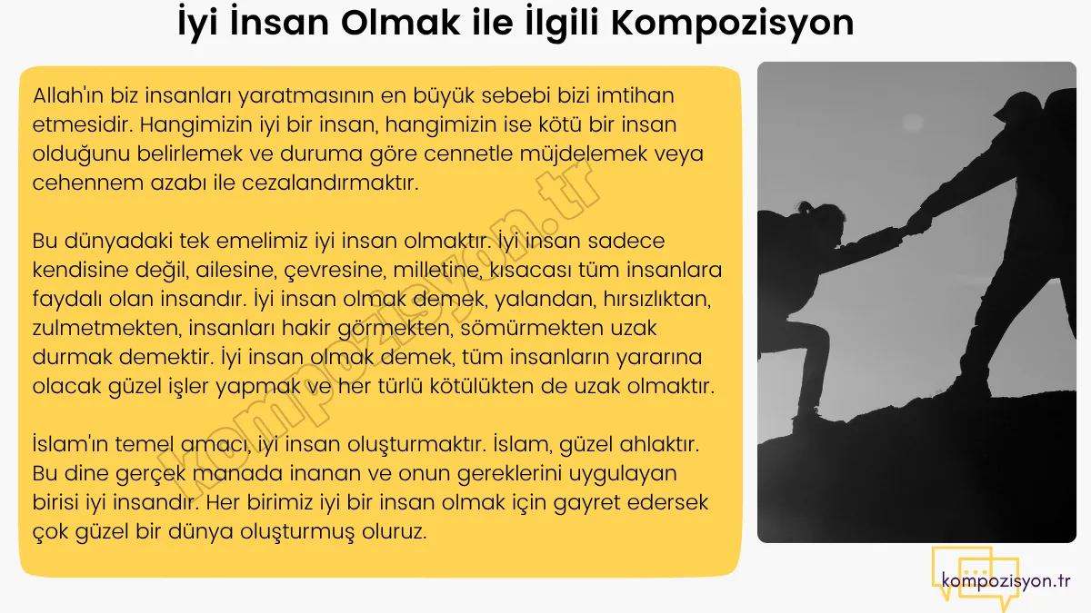 iyi insan olmak ile ilgili kompozisyon